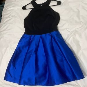 Blue and black formal dress